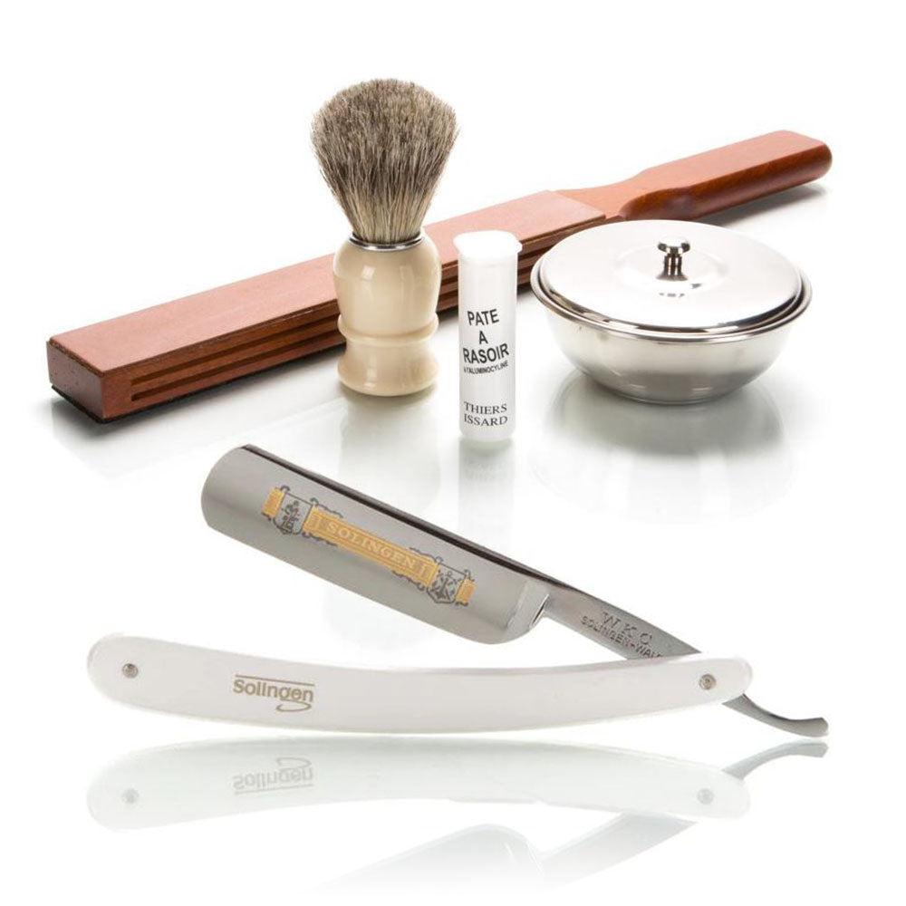 Vintage Solingen WKC-Razor / Thiers-Issard Strop, Bowl, & Brush Kit —  Classic Shaving
